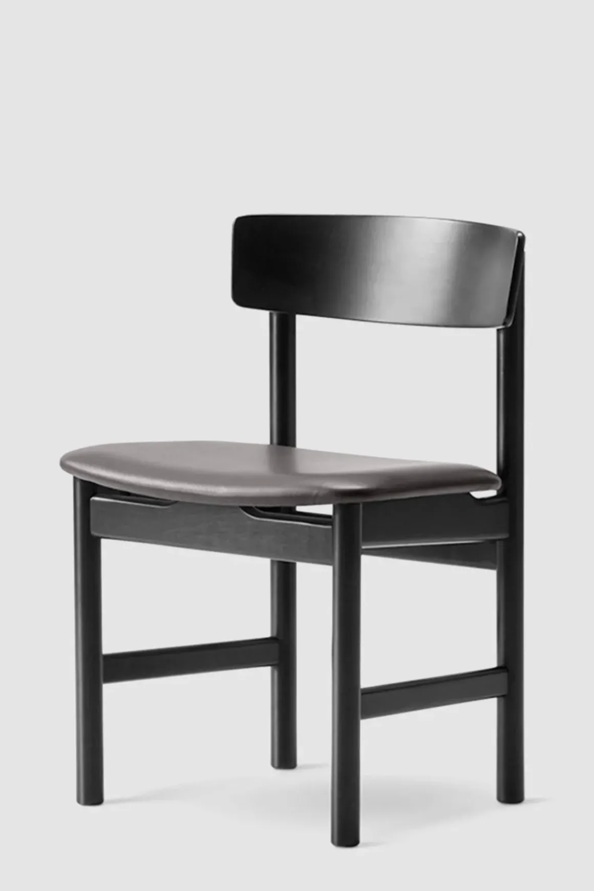 Spisestuestol - Mogensen Model 3236 Sortlakkert Eik / 98 Sort Lær