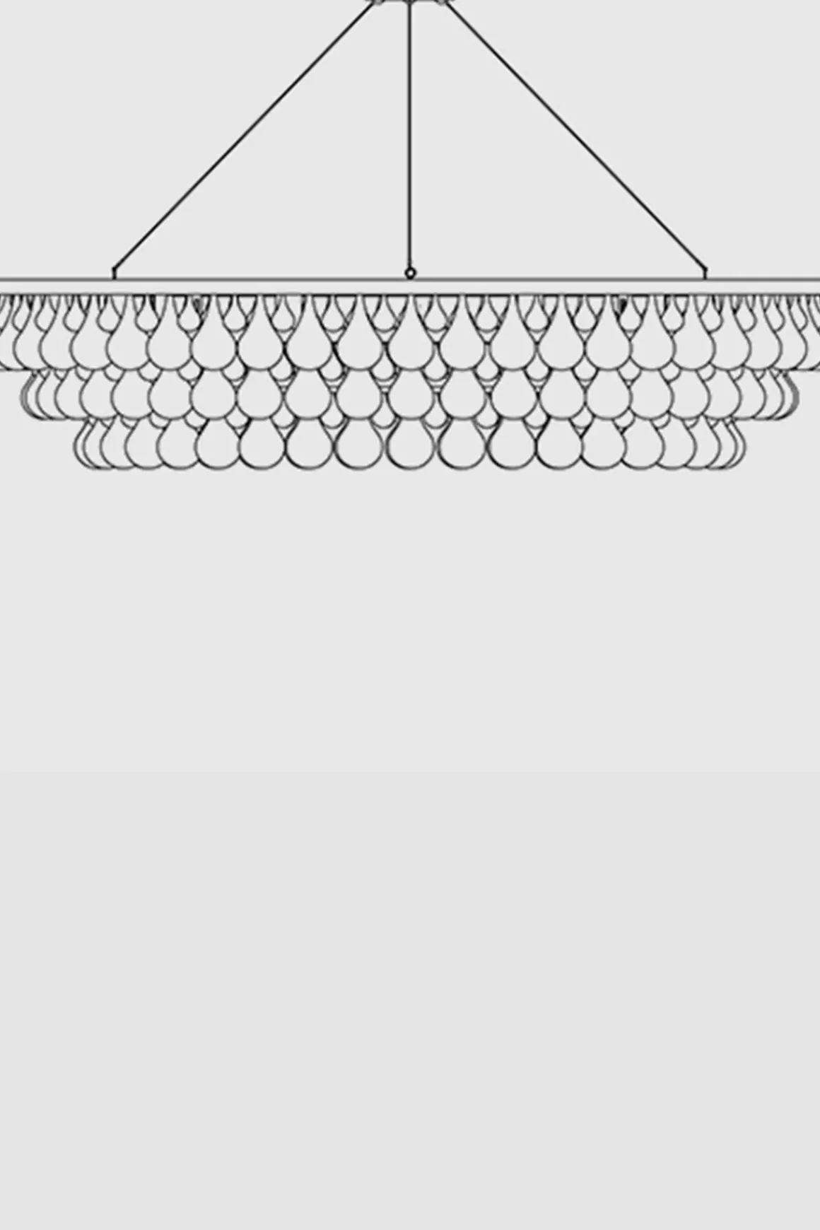 Taklampe - Arctic Pear Chandelier Oval 140x45cm