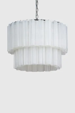 Taklampe - Fontaine Chandelier 2-layer Krom/Hvit