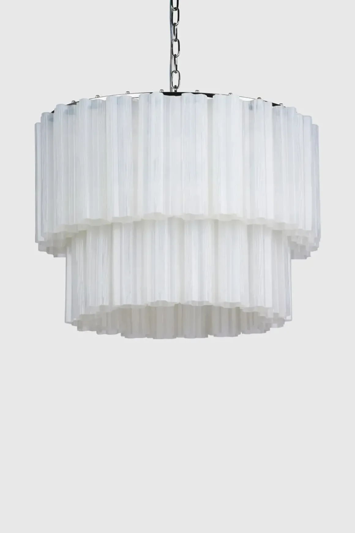 Taklampe - Fontaine Chandelier 2-layer Krom/Hvit