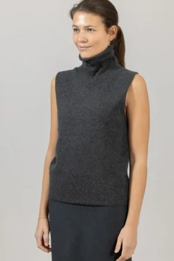Topp - Margot Turtleneck Tank Graphite
