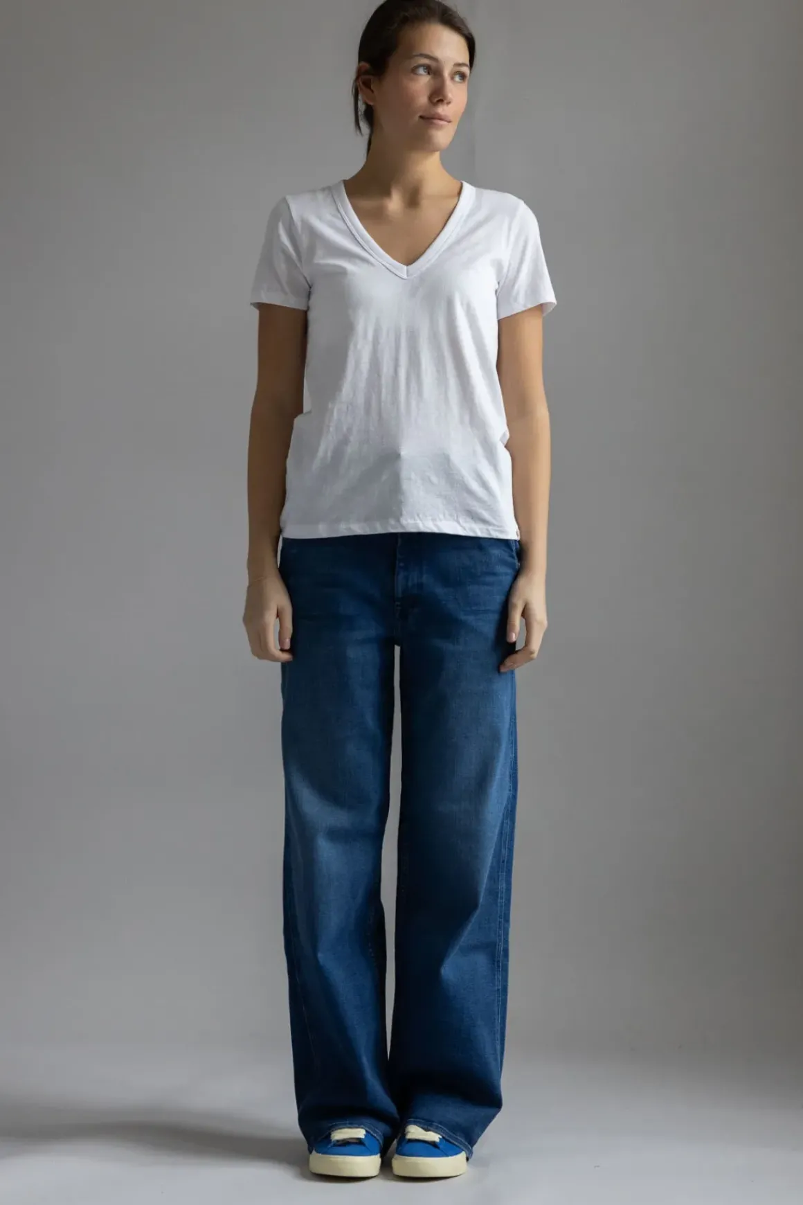T-Skjorte - The Slub Vee Bright White