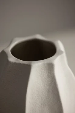 Vase - Struktur H23cm Naturhvit